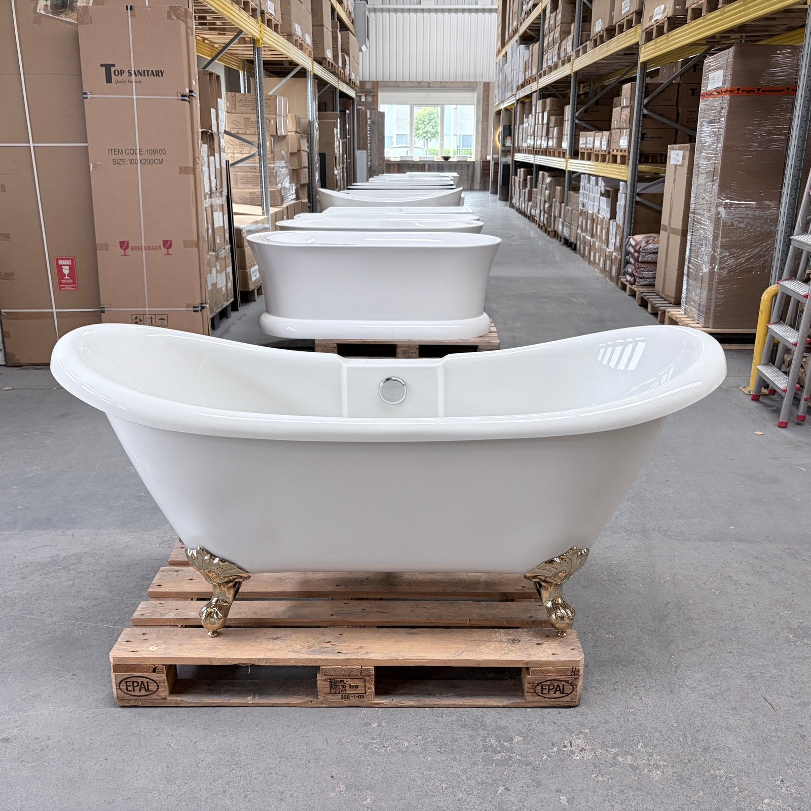 Bad op pootjes met poten goud Bad 170 x 75 x 75 nr517, Ophalen of Verzenden, Nieuw