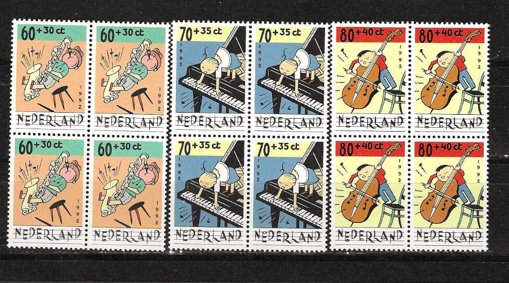Nl 1538-1540 postfris blok van 4, Ophalen of Verzenden, Na 1940, Postfris