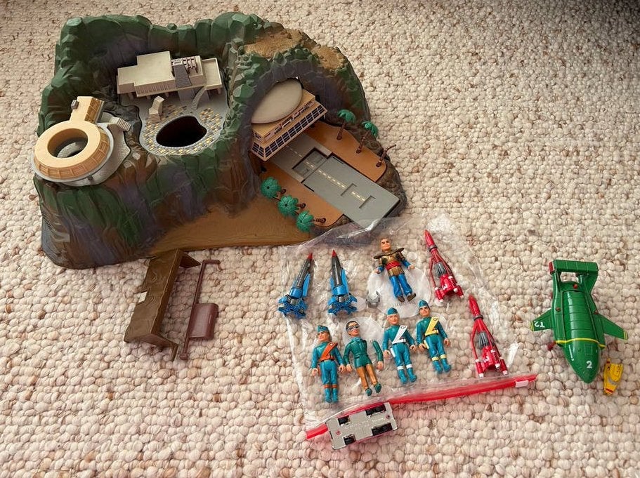 Thunderbirds Tracy Island Speelset met Figuren en Voertuigen, Ophalen of Verzenden, Gebruikt