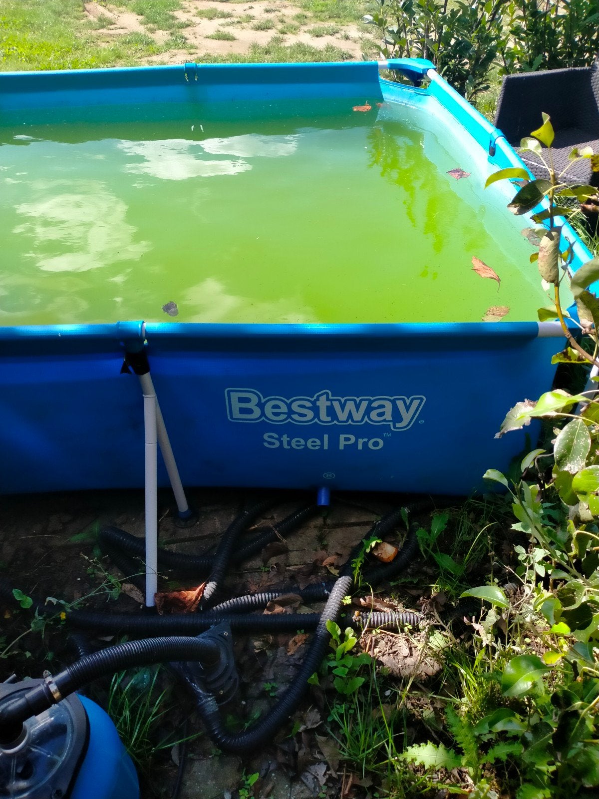 Bestway Steel Pro opzetzwembad met zandfilterpomp, Ophalen, Gebruikt, Opzetzwembad, Rechthoekig