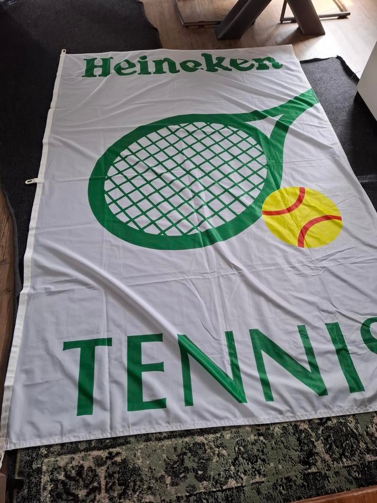 Mooie Heineken vlag, Ophalen of Verzenden, Zo goed als nieuw, Reclamebord, Plaat of Schild, Heineken