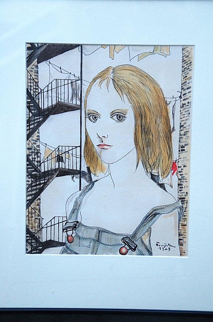 Litho Tsuguharu Foujita 1949, Ophalen of Verzenden, Minder dan 50 cm, Schilderij