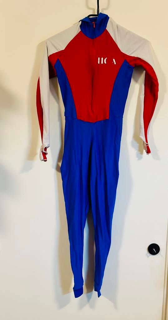 Schaatskleding schastspak snelpak speedsuit maat XS lycra, Sport en Fitness, Schaatsen, Ophalen of Verzenden, Zo goed als nieuw