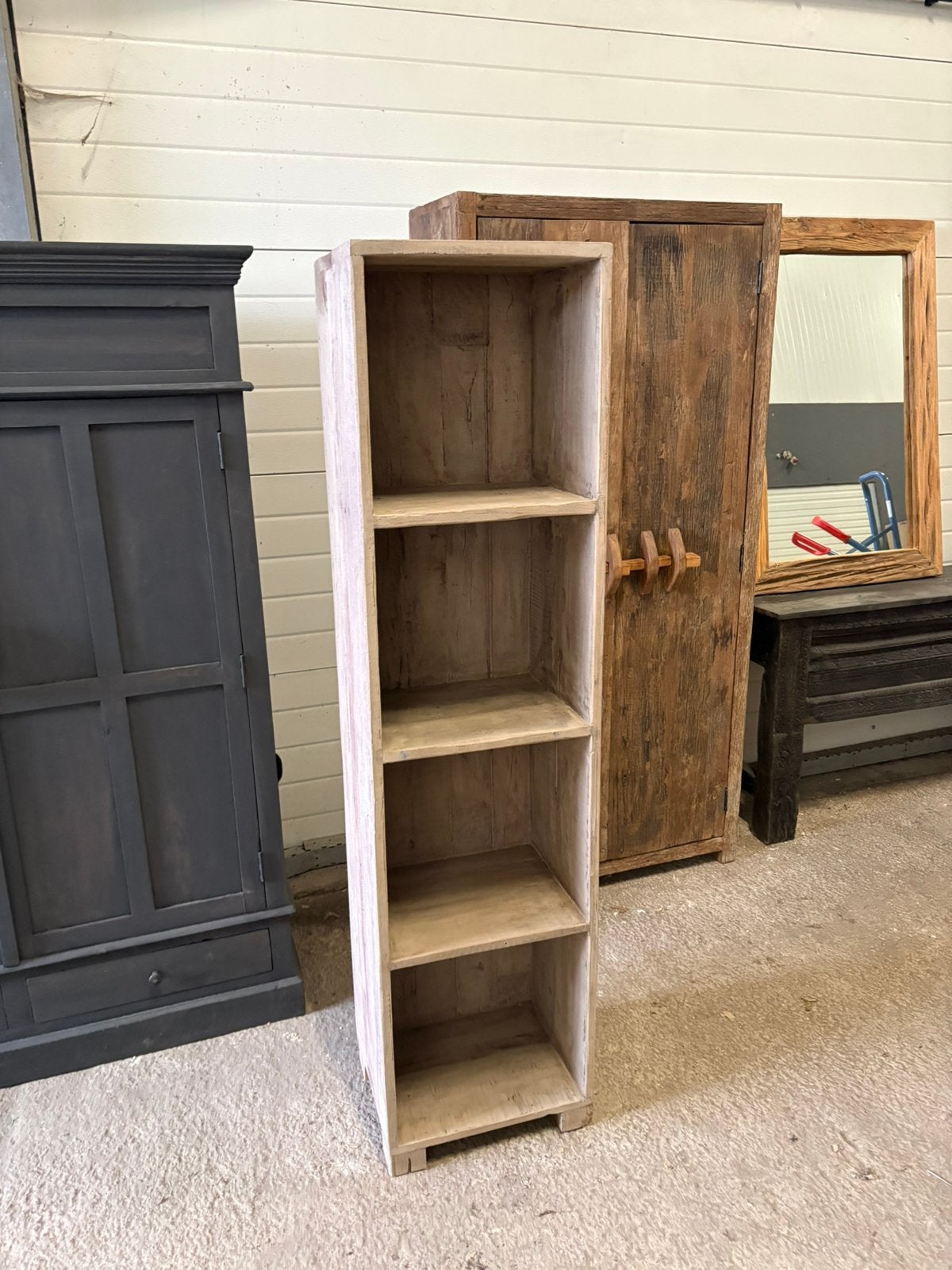 Stoere boekenkast - kast met vakken - opruiming!, Huis en Inrichting, Kasten | Boekenkasten, Ophalen, Met plank(en), Teakhout