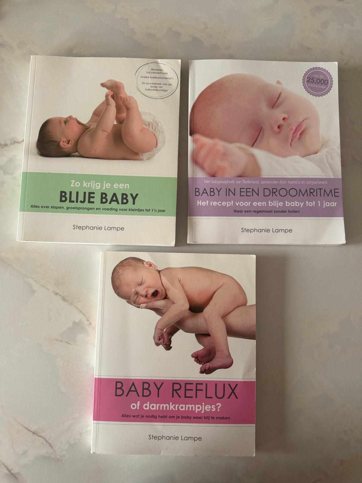 3 boeken van Stephanie Lampe: Baby slaap, voeding en reflux, Ophalen of Verzenden, Gelezen, Opvoeding tot 6 jaar