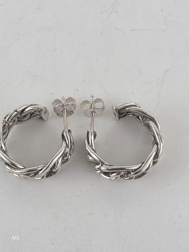 Zilveren half creolen                                   Z145, ., Ophalen of Verzenden, ., Zilver