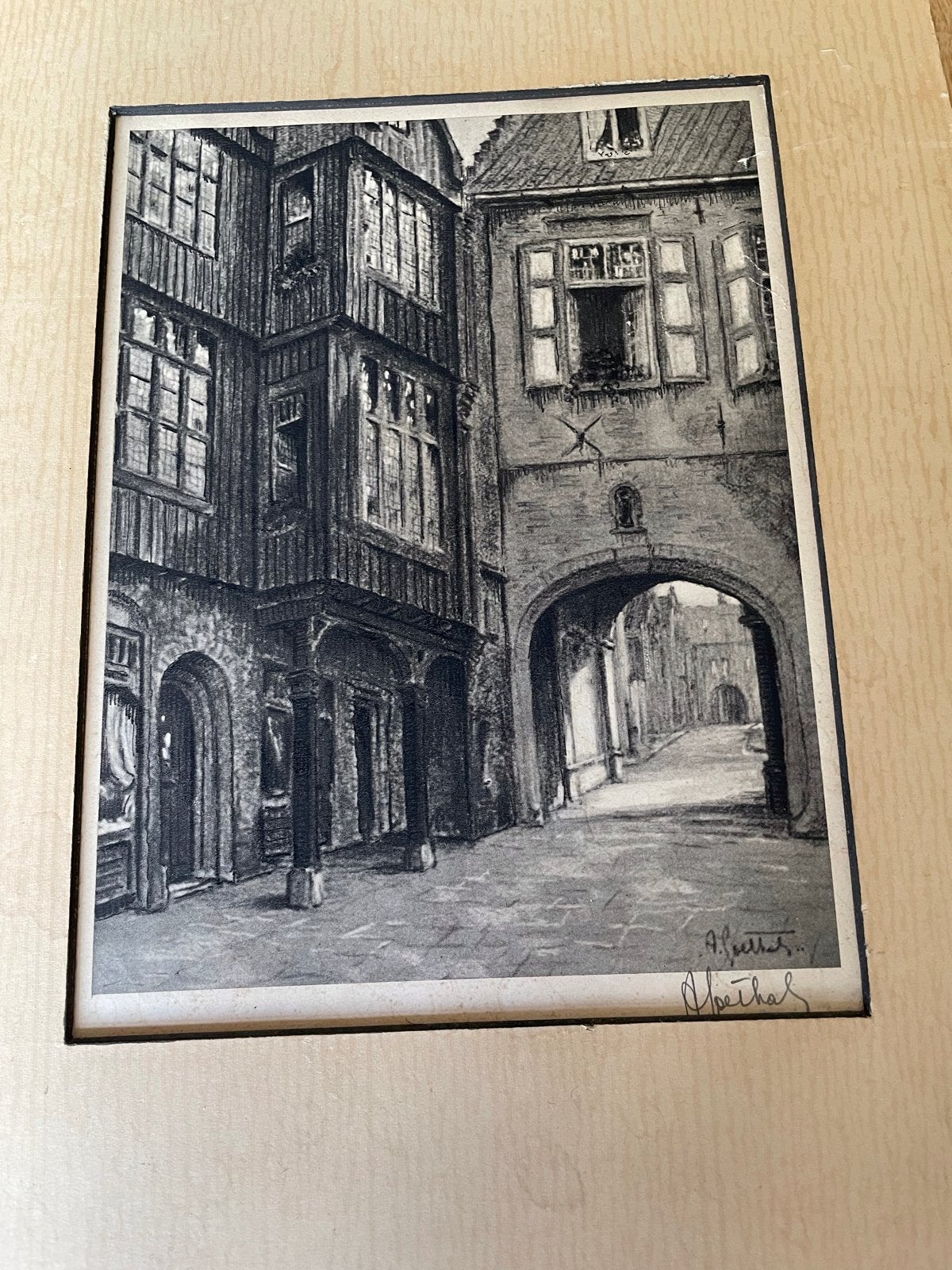 Ets Brugge - Albert Goedhals (1885-1973), Ophalen, Ets, Stadsgezicht, Gesigneerd