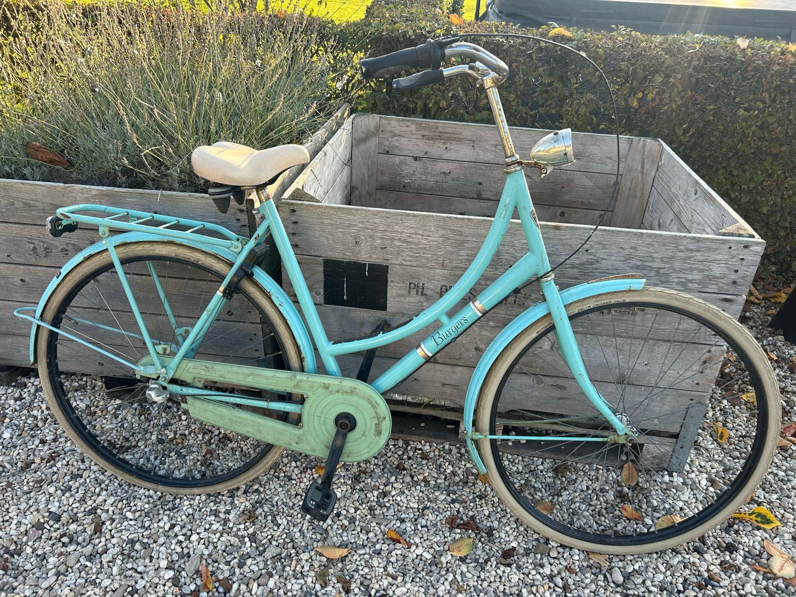 Vintage Burgers damesfiets - Lichtblauw, Overige merken, Terugtraprem, Ophalen of Verzenden, 53 tot 56 cm