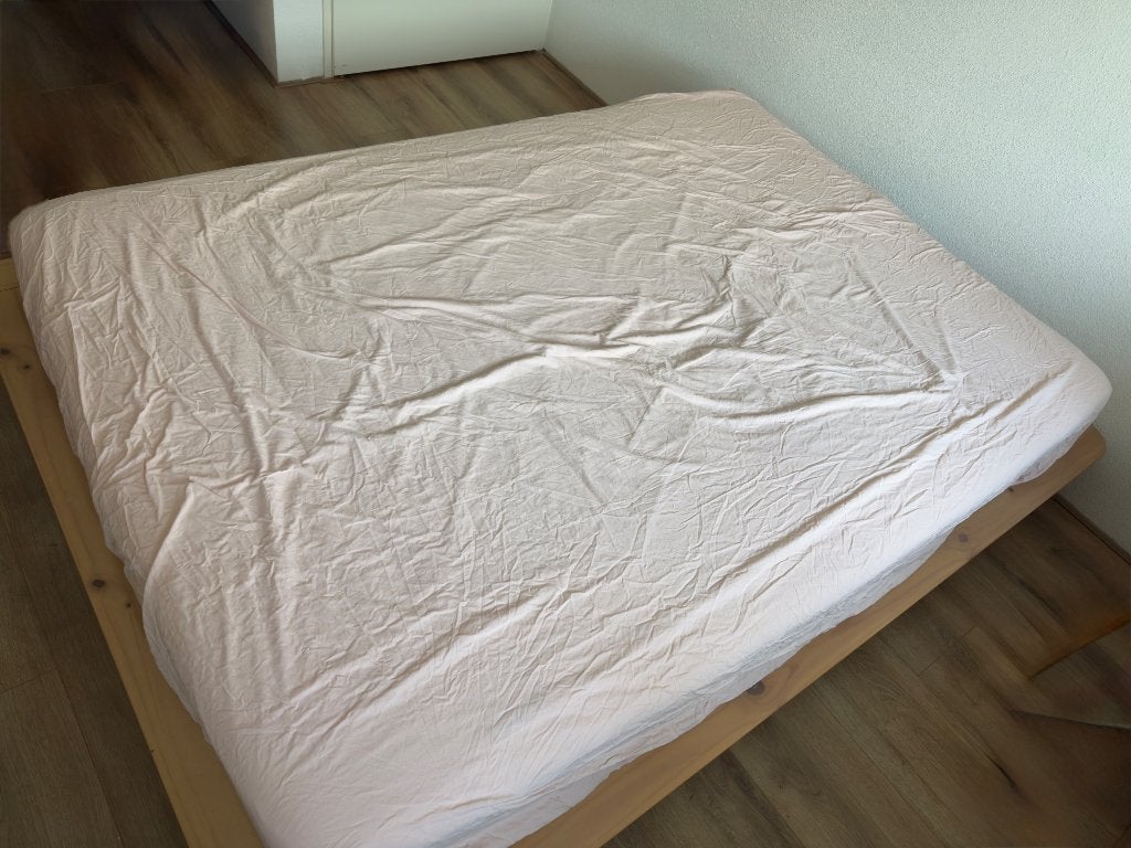 Bed frame en lattenbodem (zonder matras), Ophalen, Gebruikt, Bruin, Tweepersoons