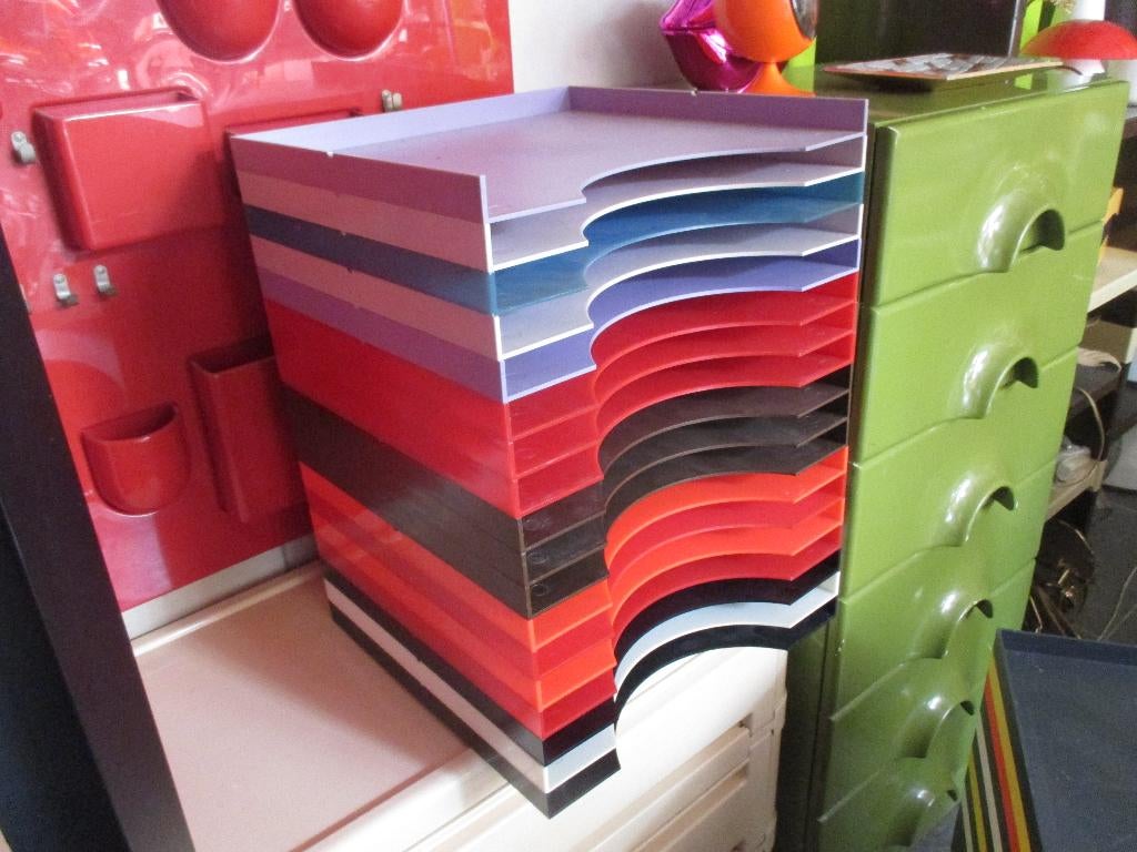 Seventies platen lektuur houders jaren 70 design retro, Gebruikt, ?, Somin, ?