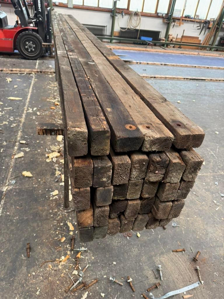 Balkhout 5,6x9,5 lengte 4,95, Tuin en Terras, Palen, Balken en Planken, Ophalen of Verzenden, Gebruikt, Minder dan 180 cm, Palen
