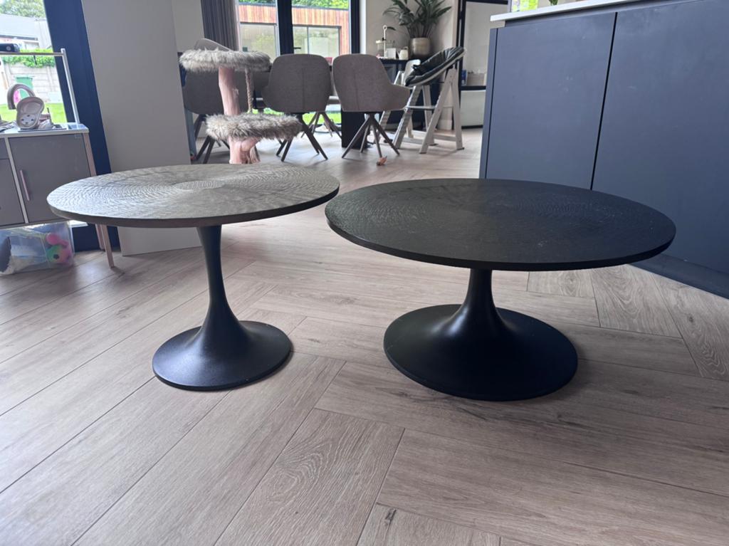 Set van 2 salontafels, Huis en Inrichting, Tafels | Salontafels, Ophalen, Gebruikt, Rond, 50 tot 100 cm