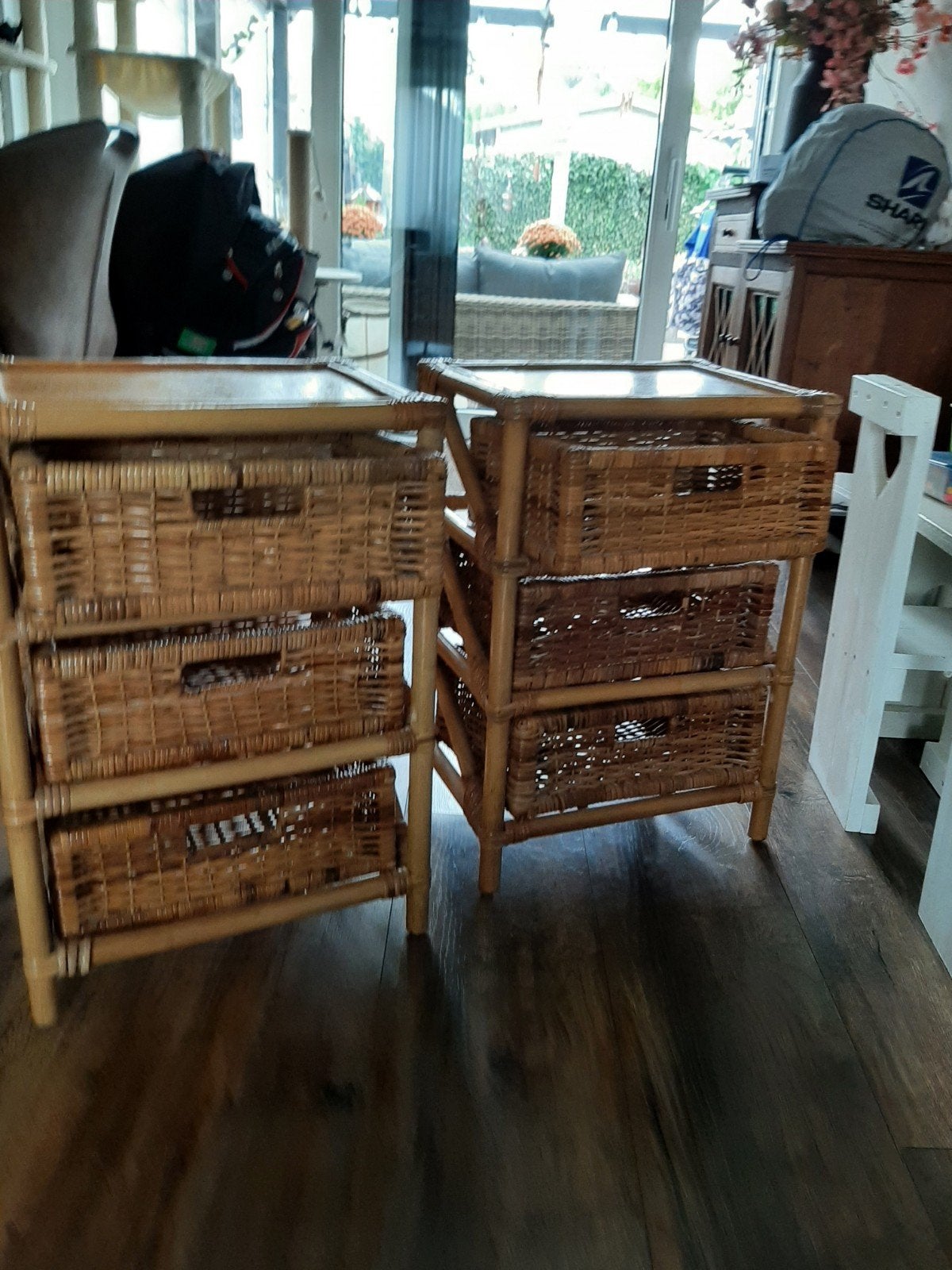 retro rotan lade kastjes/ nachtkastjes, Huis en Inrichting, Kasten | Ladekasten, Ophalen, Zo goed als nieuw, Retro