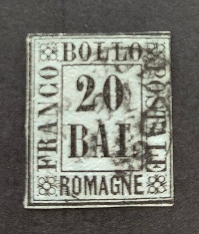 ITALIË - ROMAGNE 1859 20 Baj. grigio azzurro Sa9, Verzenden, Gestempeld