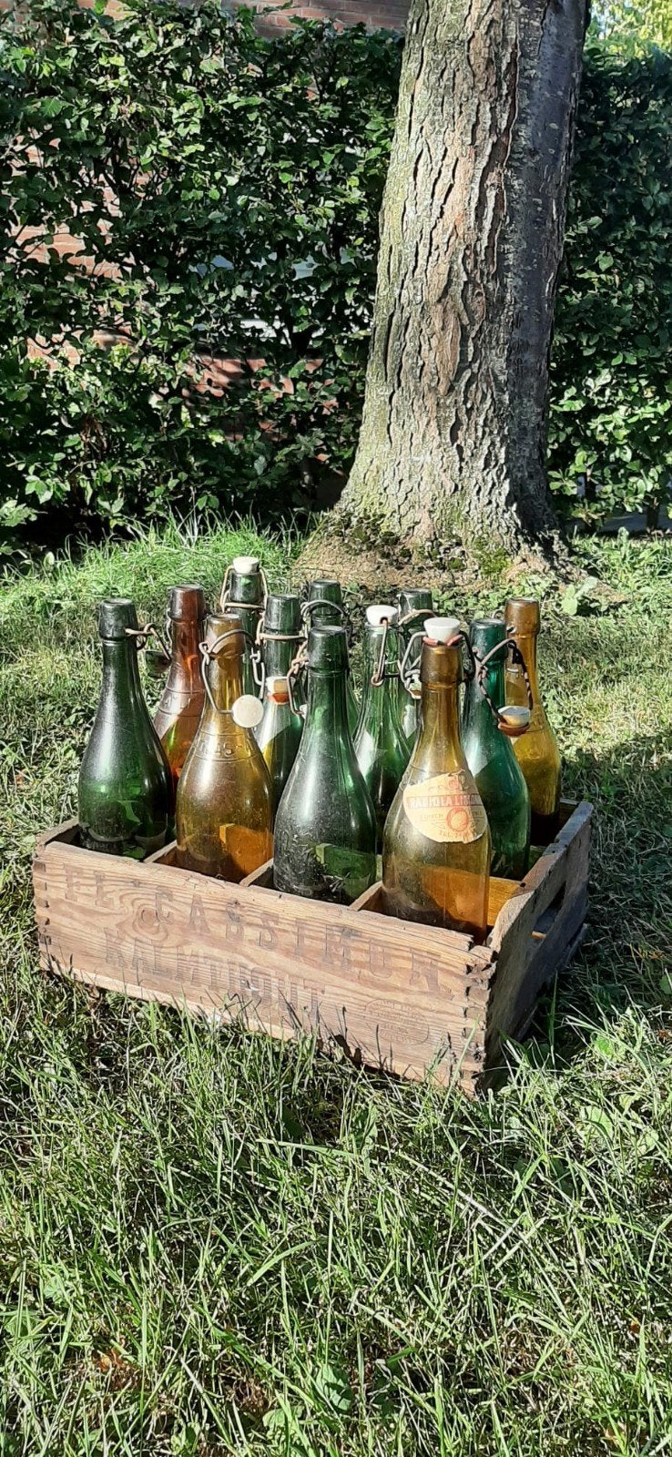 vintagekrat met flessen, Ophalen