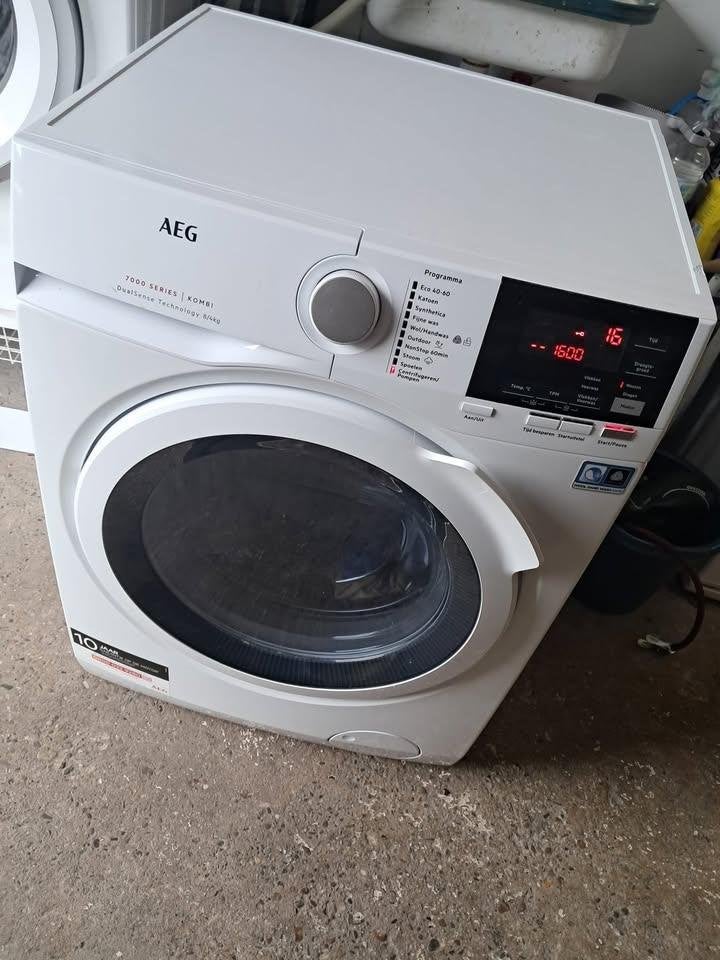 AEG 7000 Series KOMBImat Wasdroogmachine L7wb869w, 8 tot 10 kg, Ophalen, Zo goed als nieuw, 85 tot 90 cm