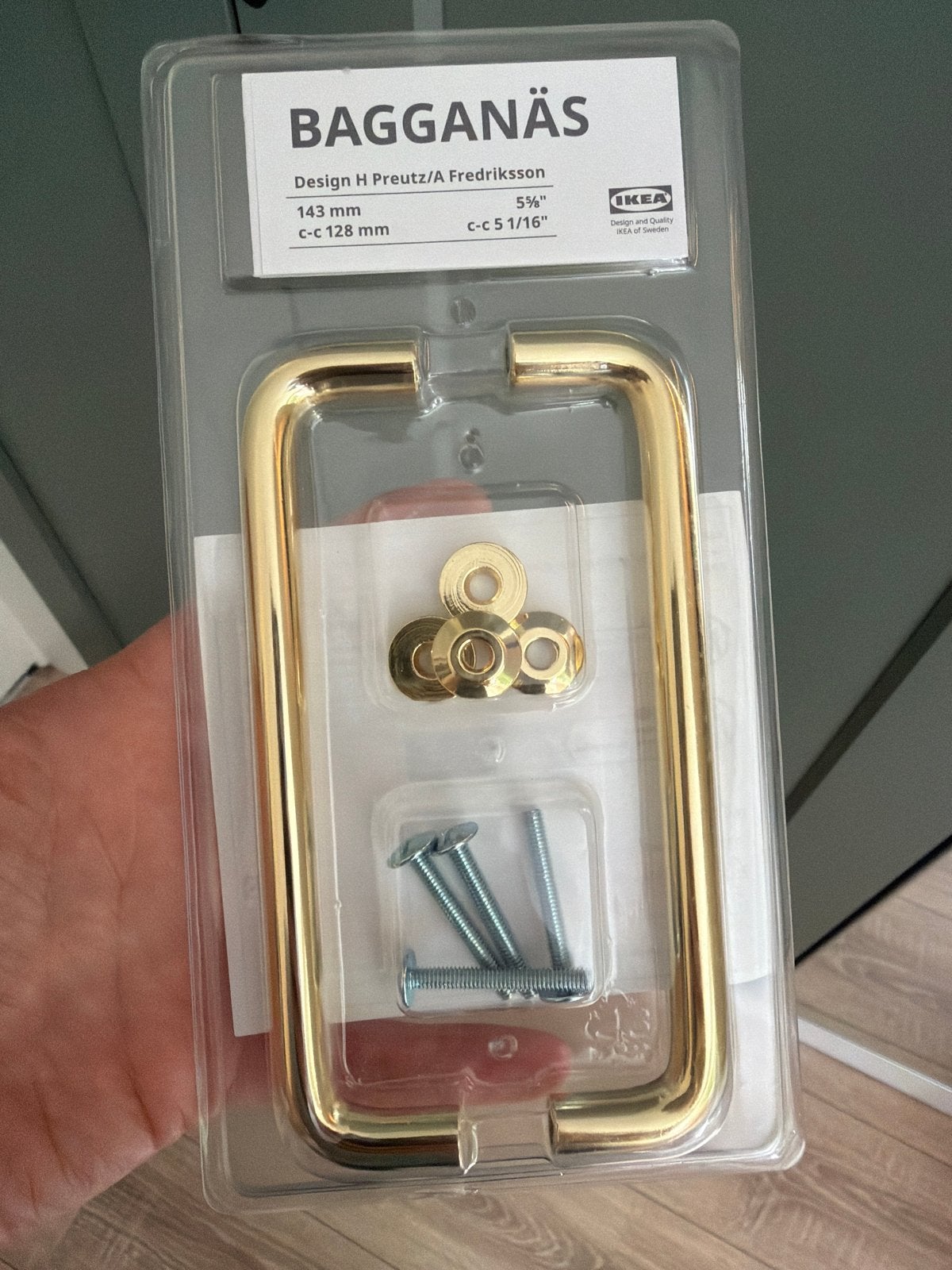 IKEA BAGGANÄS Handgreep Goudkleurig 143 mm, Ophalen, Nieuw