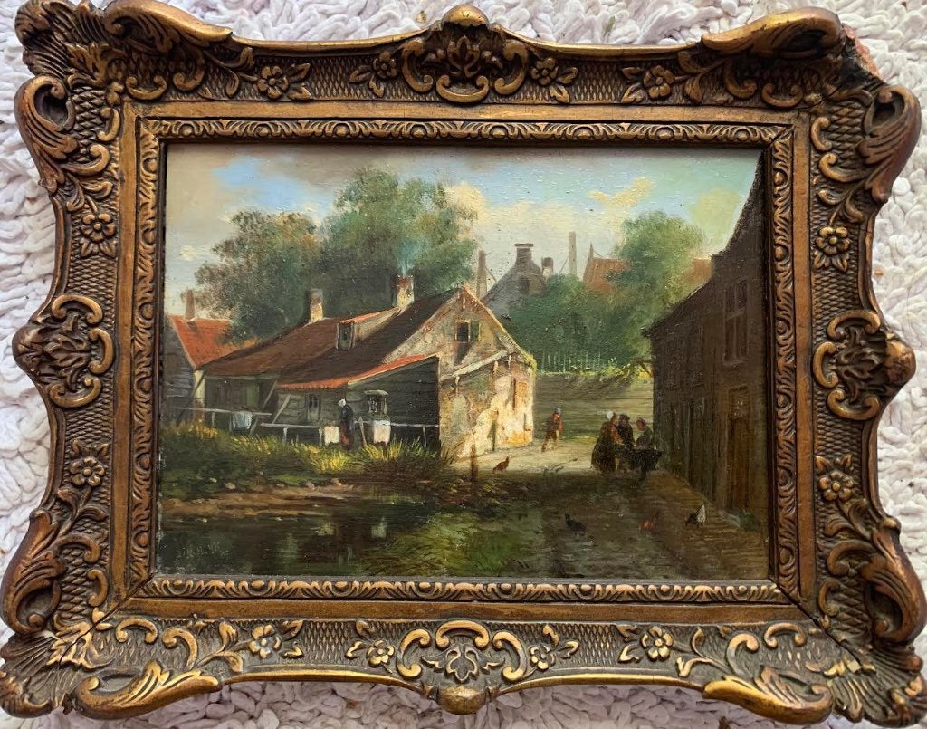 Jacobus Adriaan Vrolijk - Scheveningen (ca. 1855), Paneel, Nederlandse school, Ophalen of Verzenden, Origineel werk