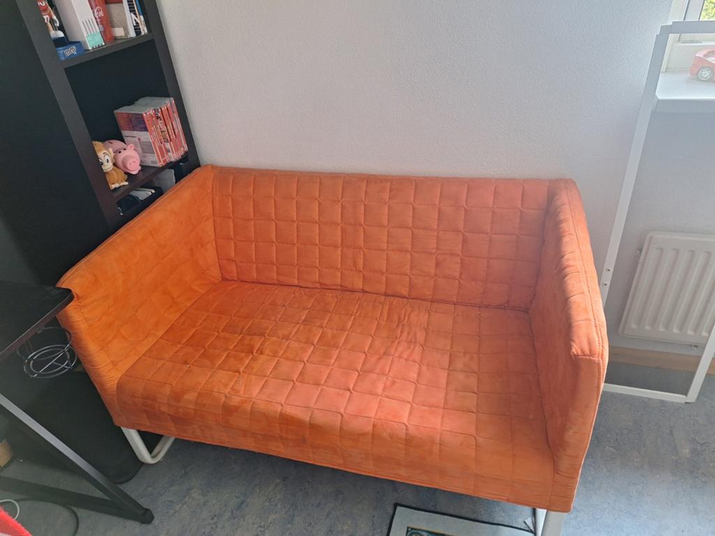 Oranje bankje Ikea, Ophalen, 75 tot 100 cm, Tweepersoons, Minder dan 150 cm