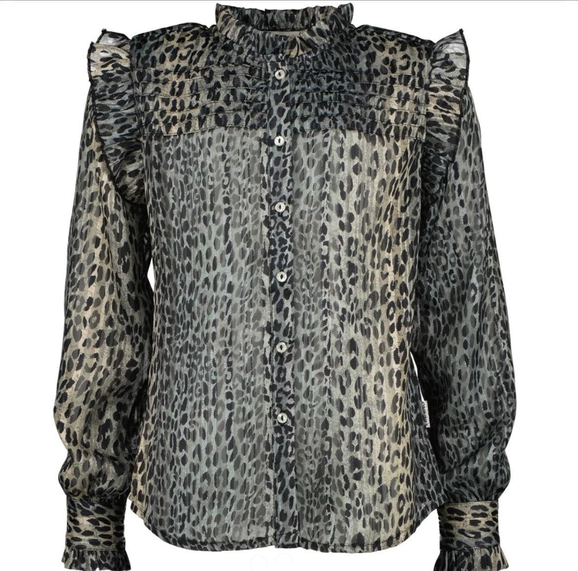Vingino Blouse met Luipaardprint maat 128, Verzenden, Zo goed als nieuw, Meisje, Overhemd of Blouse