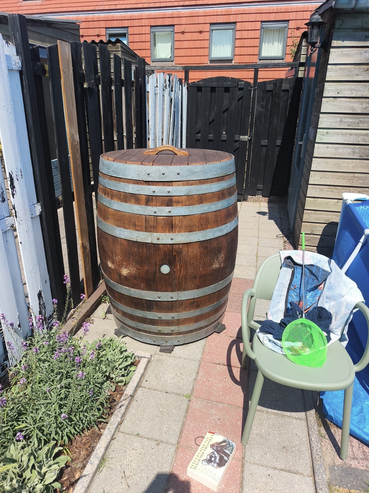 Groot 600 liter wijnvat voor cold bath/waterton 2 personen, Ophalen, Gebruikt
