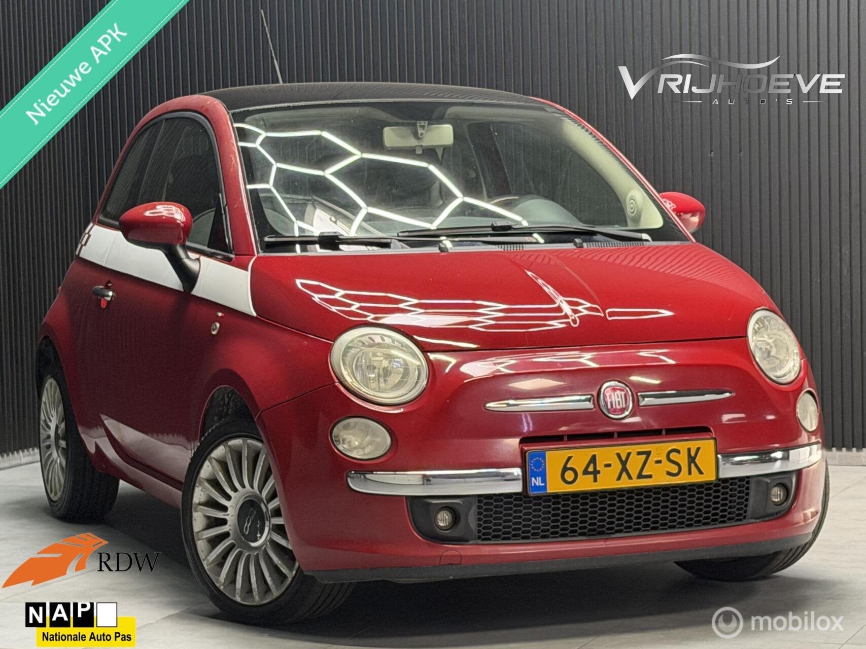 Fiat 500 1.4-16V Lounge|NIEUW APK|NAP|AIRCO|ELEKPAKKET, Auto's, Voorwielaandrijving, 101 pk, Gebruikt, 31 €/maand