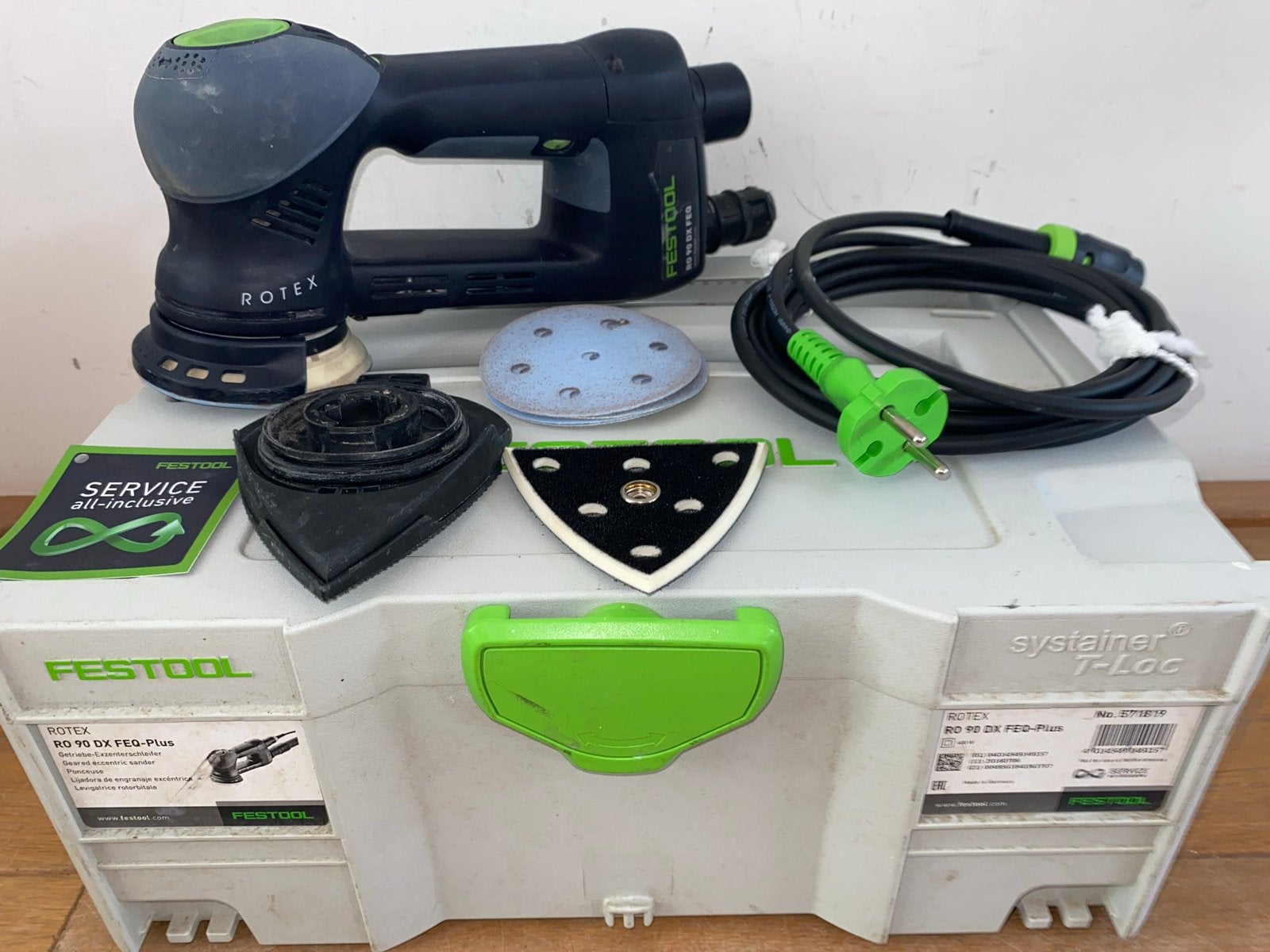 Festool ROTEX RO 90 DX FEQ Excentrische Schuurmachine, Ophalen, Gebruikt, Minder dan 600 watt, Excentrische schuurmachine