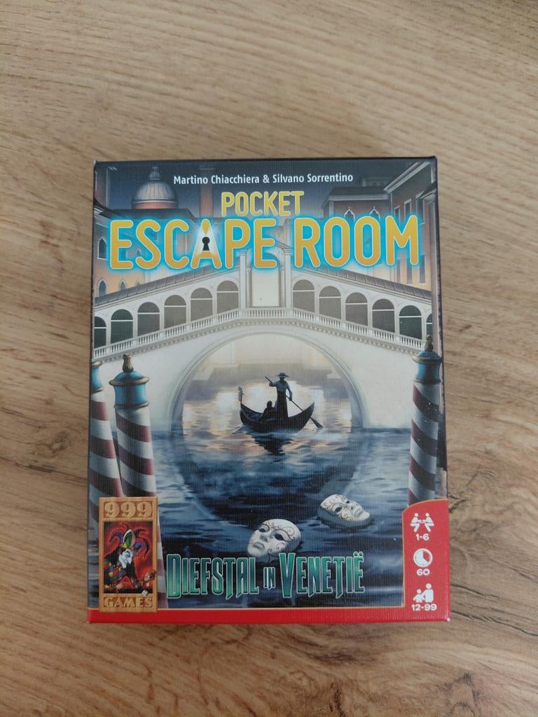 Pocket escape room Diefstal in Venetië, Vijf spelers of meer, Ophalen of Verzenden, Zo goed als nieuw, 999 Games