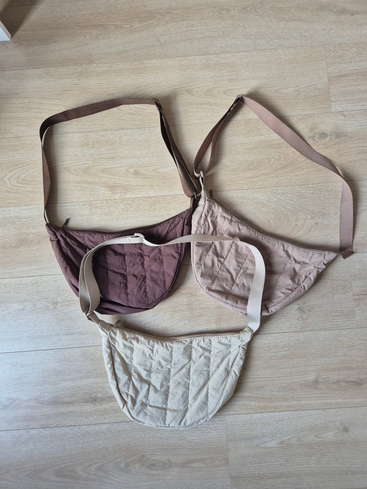 3x crossbody schoudertassen verstelbaar creme/beige/bruin, Sieraden, Tassen en Uiterlijk, Ophalen of Verzenden, Gebruikt, Beige