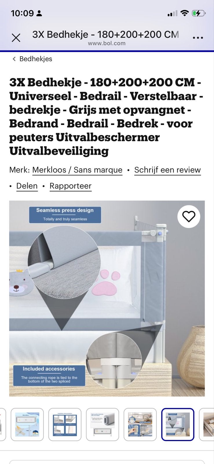 3x Bedhekje - Universeel - Verstelbaar - Grijs, Ophalen, Zo goed als nieuw, 180 cm of meer, Minder dan 70 cm