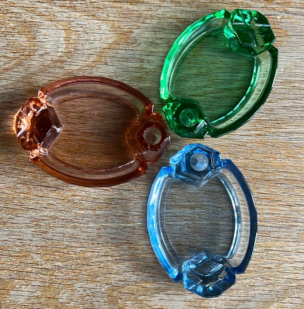Drie vintage asbakjes/sigaretten stoppers, Ophalen of Verzenden, Gebruikt, Glas, Boho