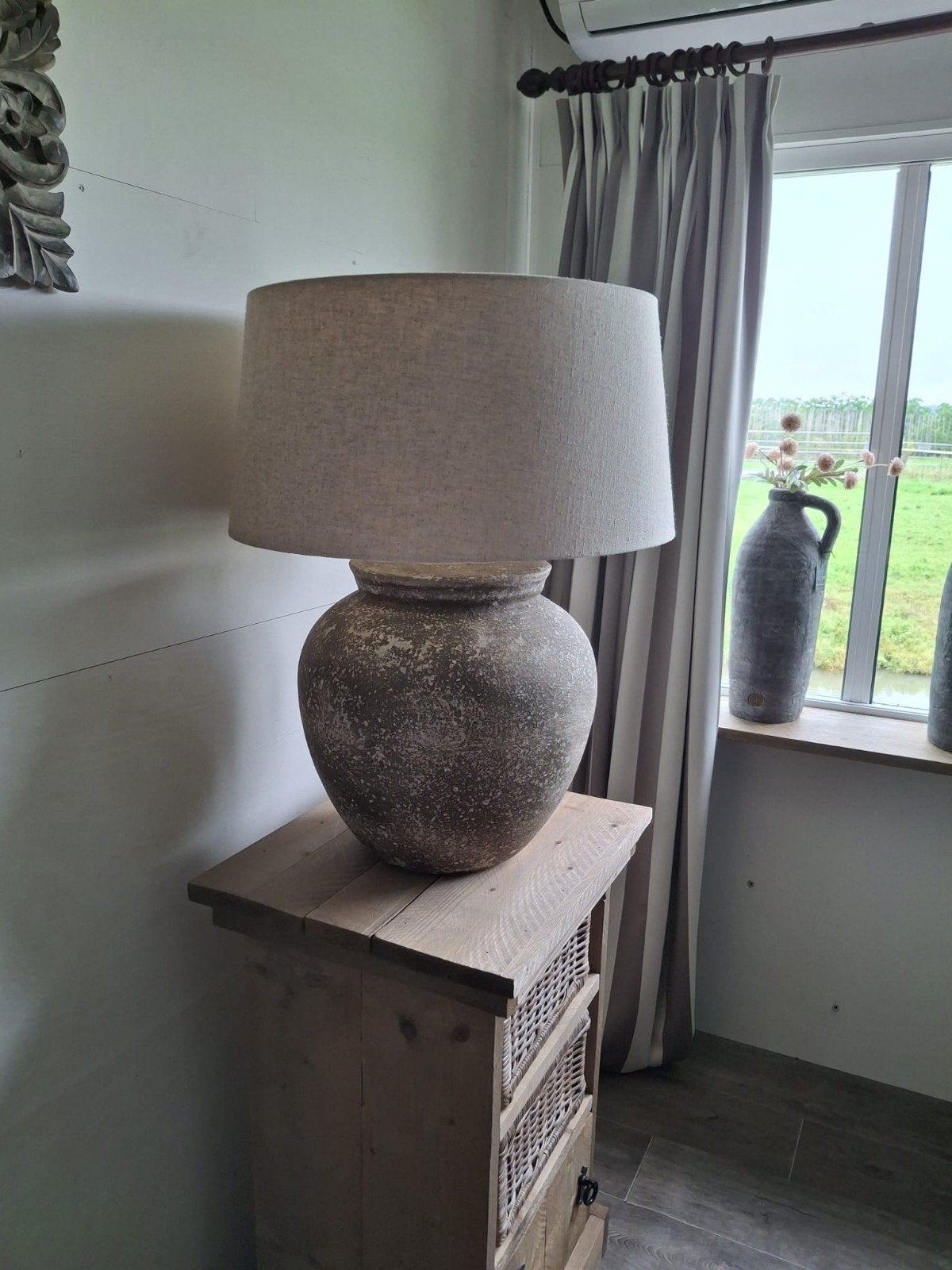 mooie grote kruiken lampen, Ophalen, 51 cm, Tafellamp, Rond