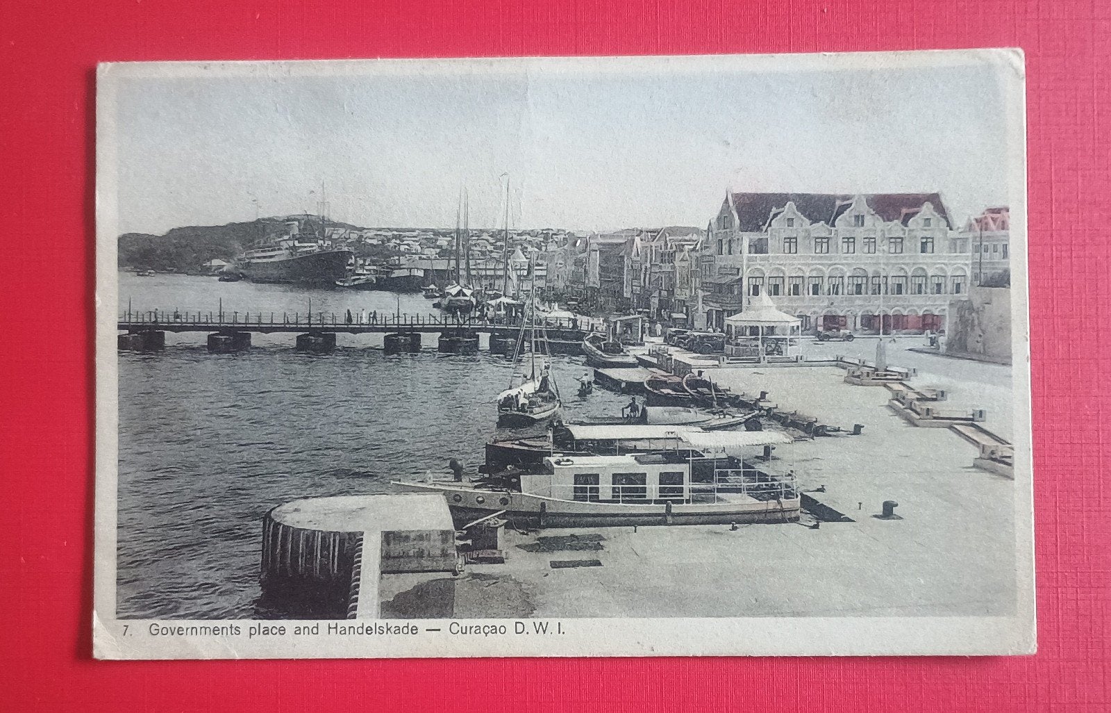 Gouvernementsplein Handelskade Curaçao jaren 30 West Indië, Verzamelen, Foto's en Prenten, Verzenden, Voor 1940