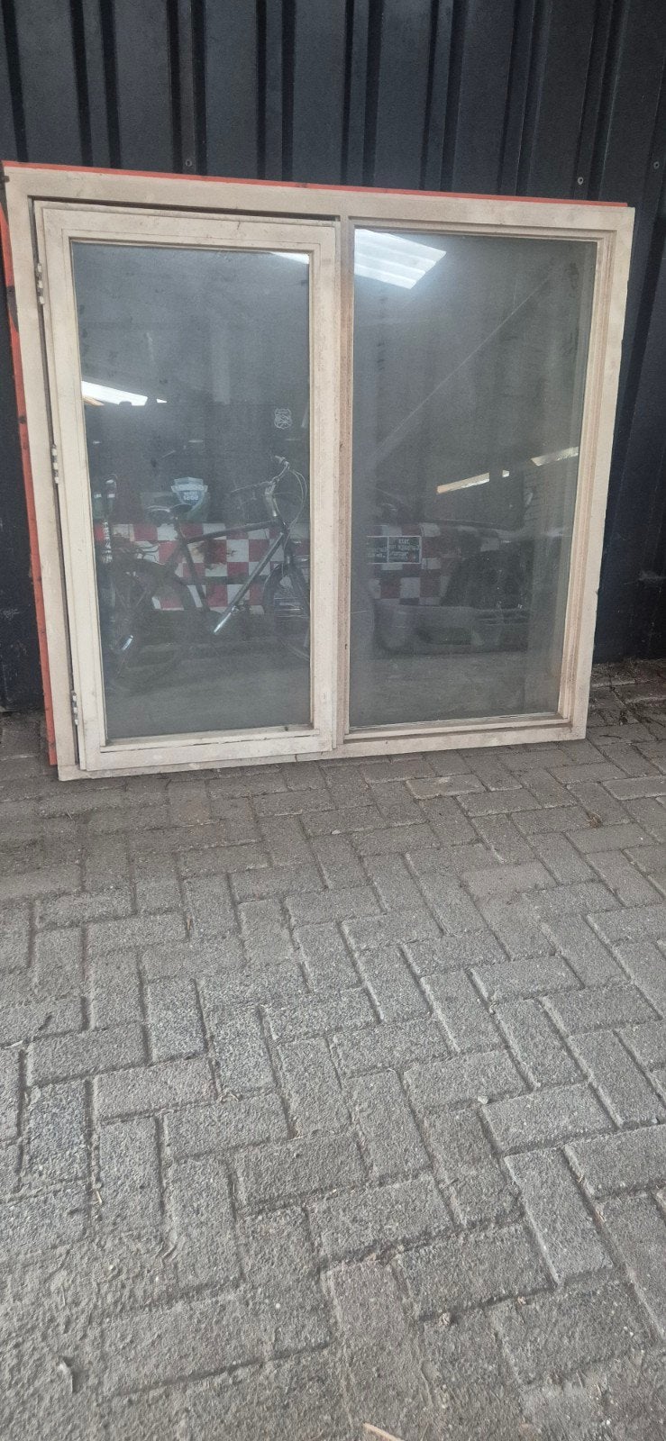 Gebruikt gevelraam met dubbelglas, Doe-het-zelf en Verbouw, Glas en Ramen, Ophalen, Gevelraam of Ruit, Gebruikt, 80 tot 120 cm