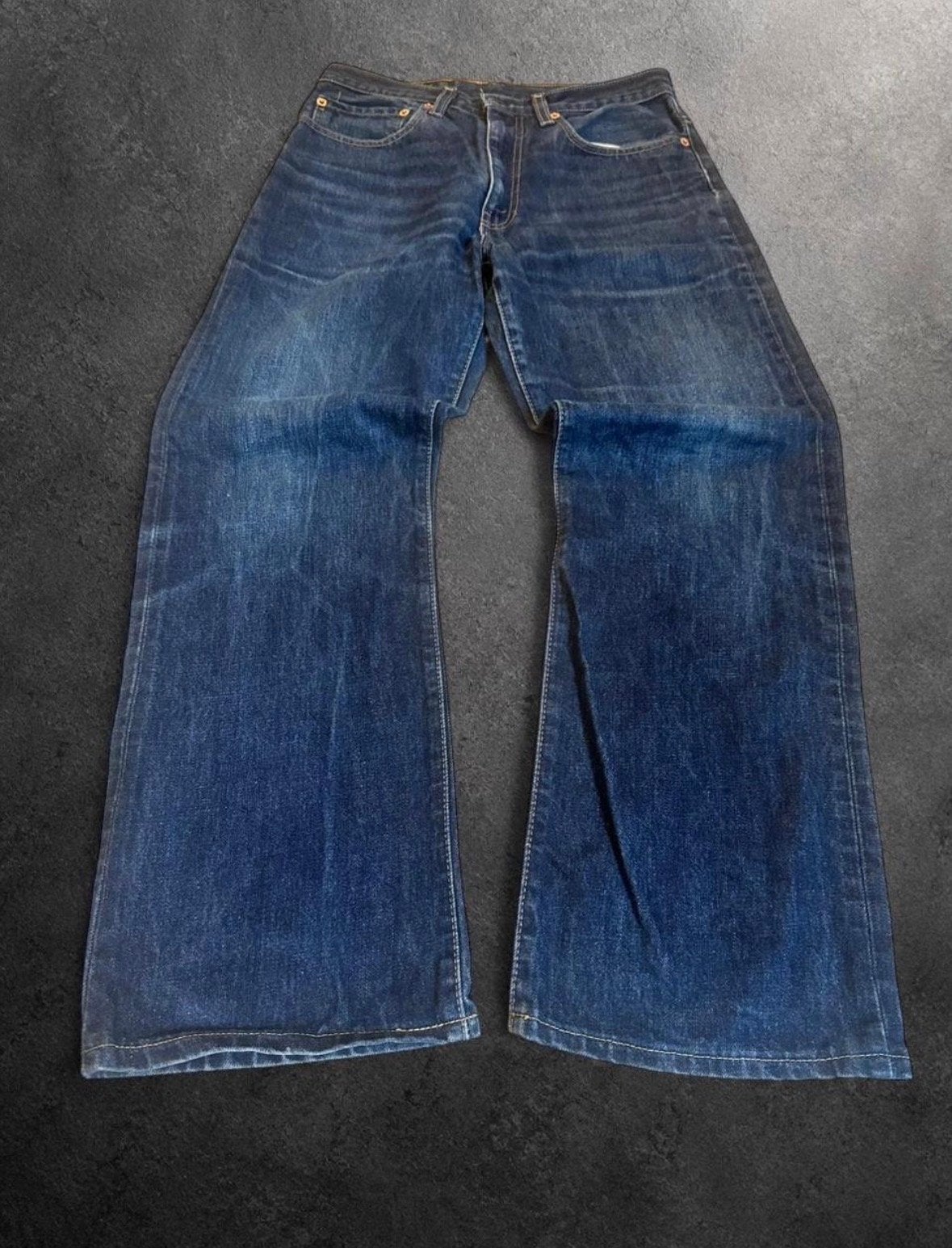 Vintage Levi's Flare Jeans W28 L28 Y2K Bootcut Donkerblauw, Ophalen of Verzenden, Gedragen, Blauw, W28 - W29 (confectie 36)