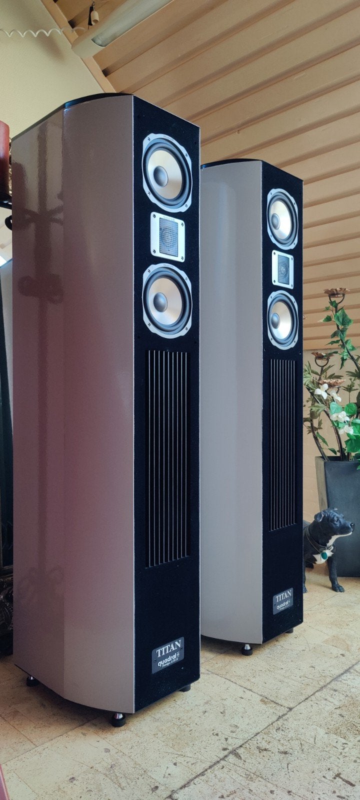 Quadral Phonoloque Aurum Titan MkVI - HighGloss Classic Grey, Zo goed als nieuw, 120 watt of meer, Front, Rear of Stereo speakers