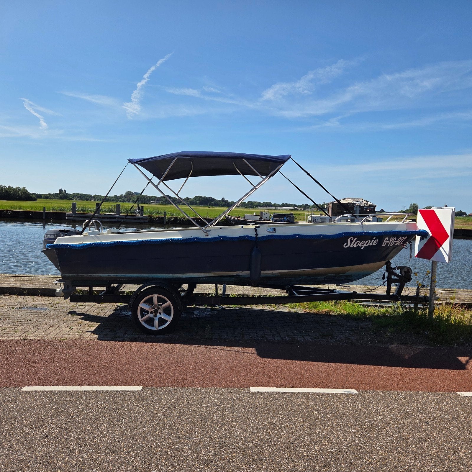 Sloep met Yamaha 25pk buitenboordmotor en trailer, Rondzit, Ophalen, Overige merken, Overige typen