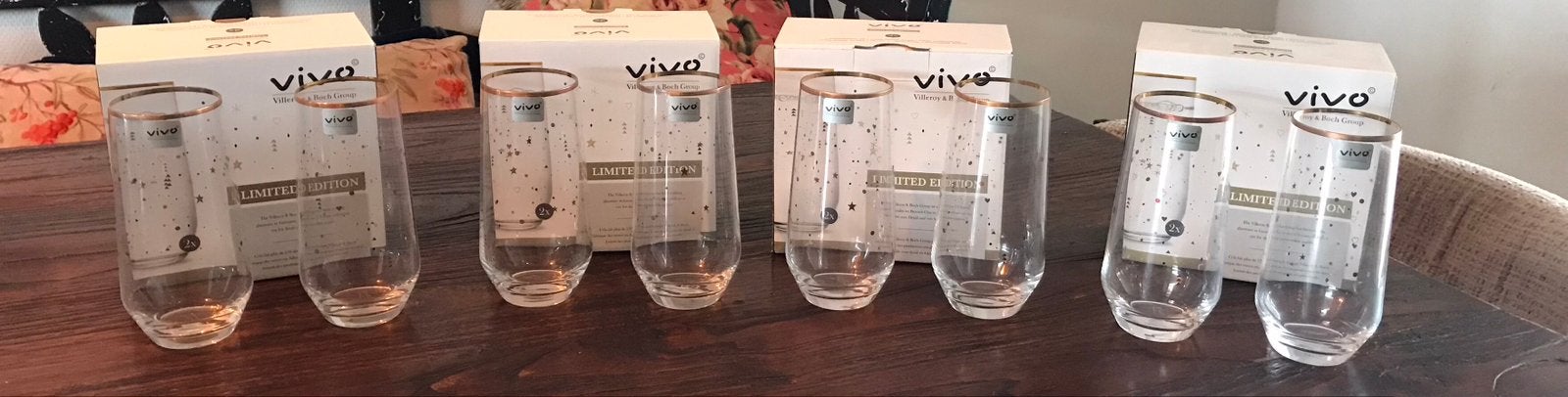 Vivo Longdrink glazen Limited Edition, Huis en Inrichting, Ophalen, Glas of Glazen, Nieuw, Glas