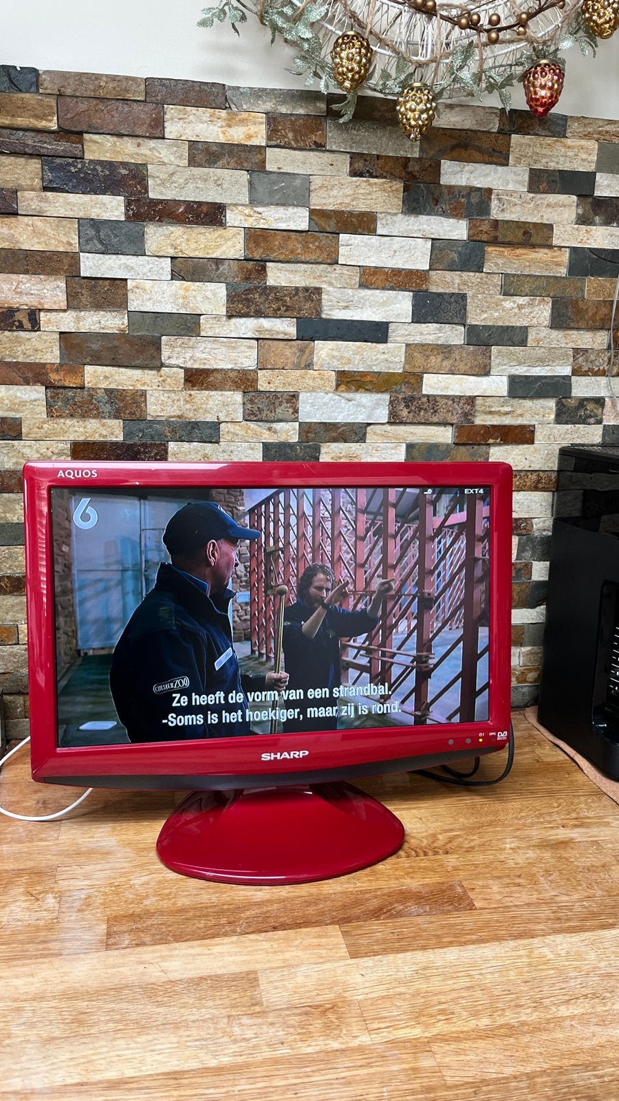 Sharp Aquos LC-19D1E-RD LCD TV - Rood, Ophalen, 50 Hz, Zo goed als nieuw, Minder dan 40 cm