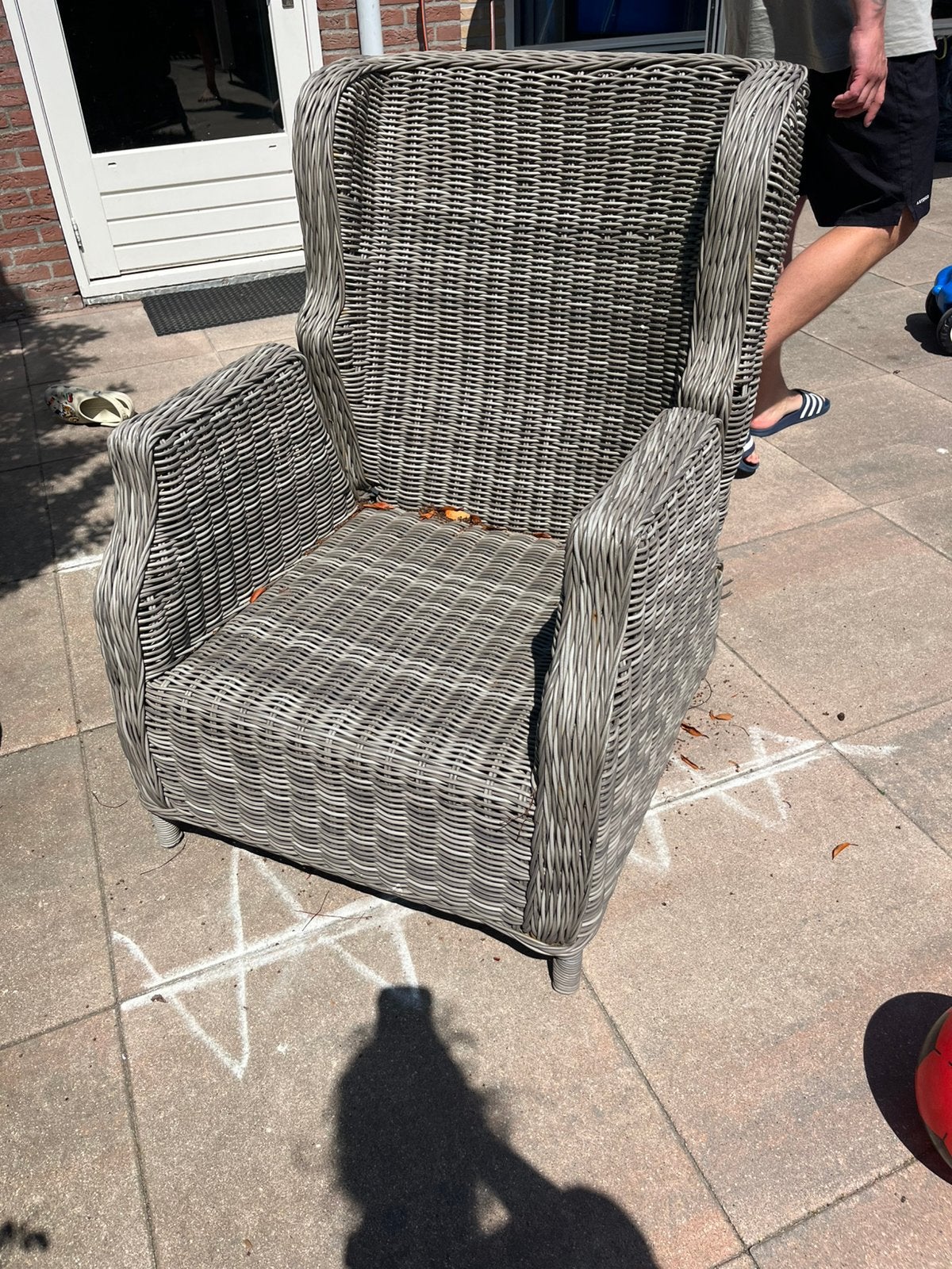 Twee rieten tuinstoelen, Tuin en Terras, Tuinstoelen, Ophalen, Gebruikt, Plastic
