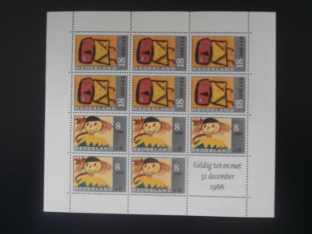 NL 1965; PLAATFOUT 854 P in velletje KINDERZEGELS LEES, Postzegels en Munten, Postzegels | Nederland, Verzenden, Na 1940, Postfris