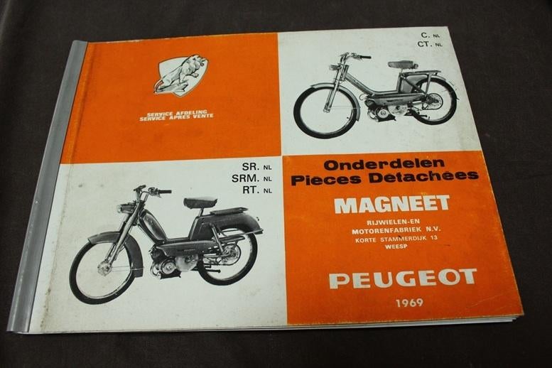 Peugeot 1969 C CT SR SRM RT bromfiets onderdelen boek, Fietsen en Brommers, Handleidingen en Instructieboekjes, Ophalen of Verzenden