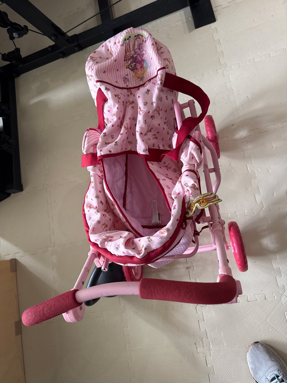 Roze poppenwagen met prinsessenprint, Ophalen, Gebruikt, Overige typen