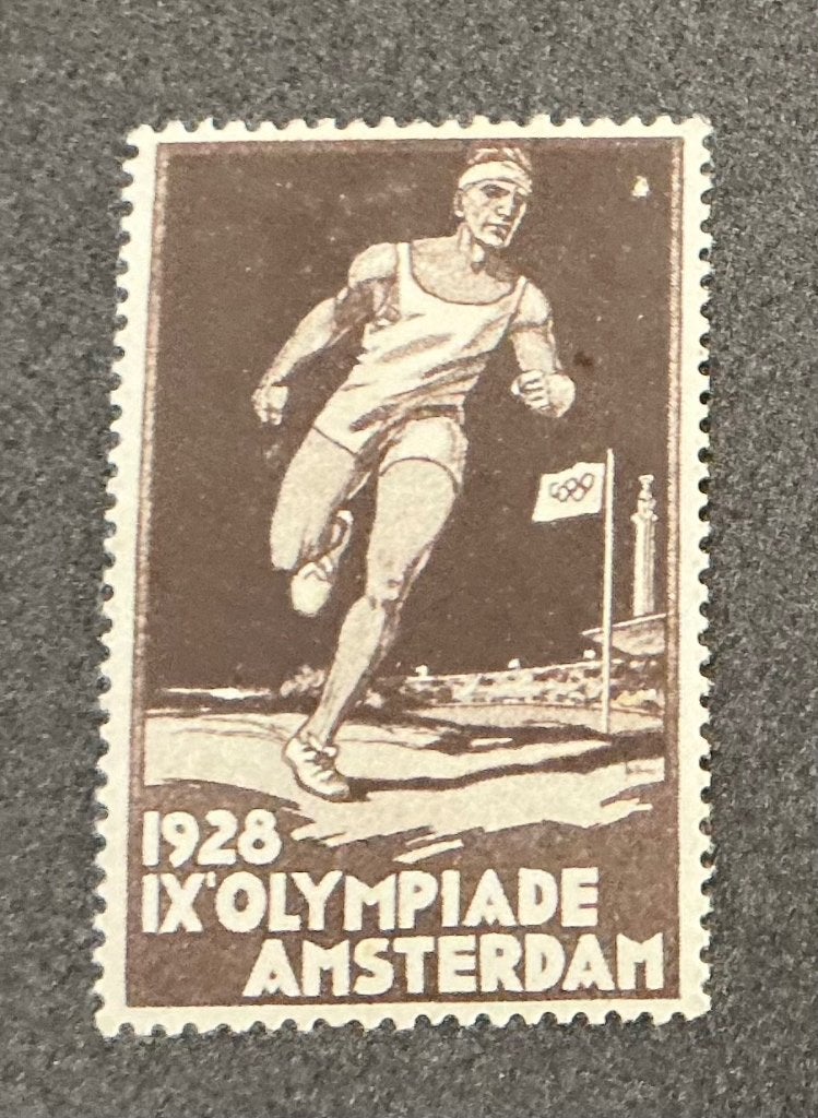 Zeldzame Olympische sluitzegel Amsterdam 1928 – Hardloper, Ophalen of Verzenden, T/m 1940