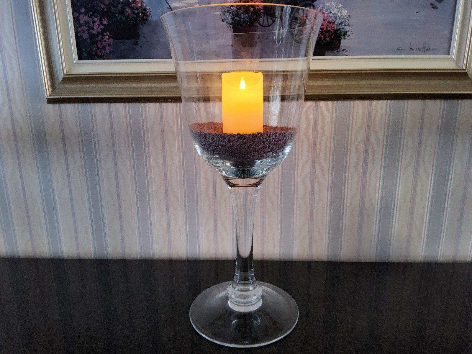 SCHITTEREND GROOT GLAZEN WINDLICHT VAN HET MERK MARCAUREL., Ophalen of Verzenden, Nieuw, Glas, Windlicht