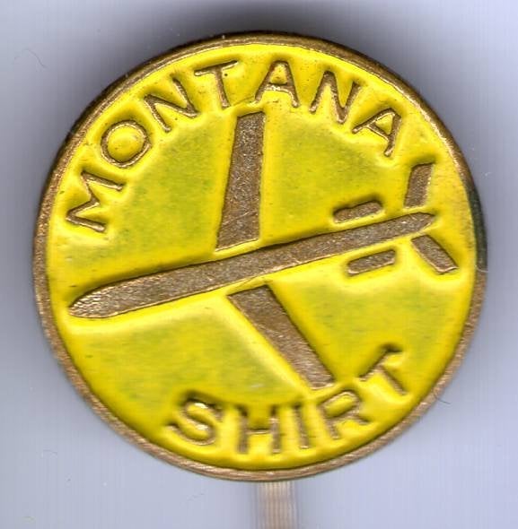 Montana shirts geel op koper speldje ( L_027), Verzenden, Nieuw, Merk, Speldje of Pin