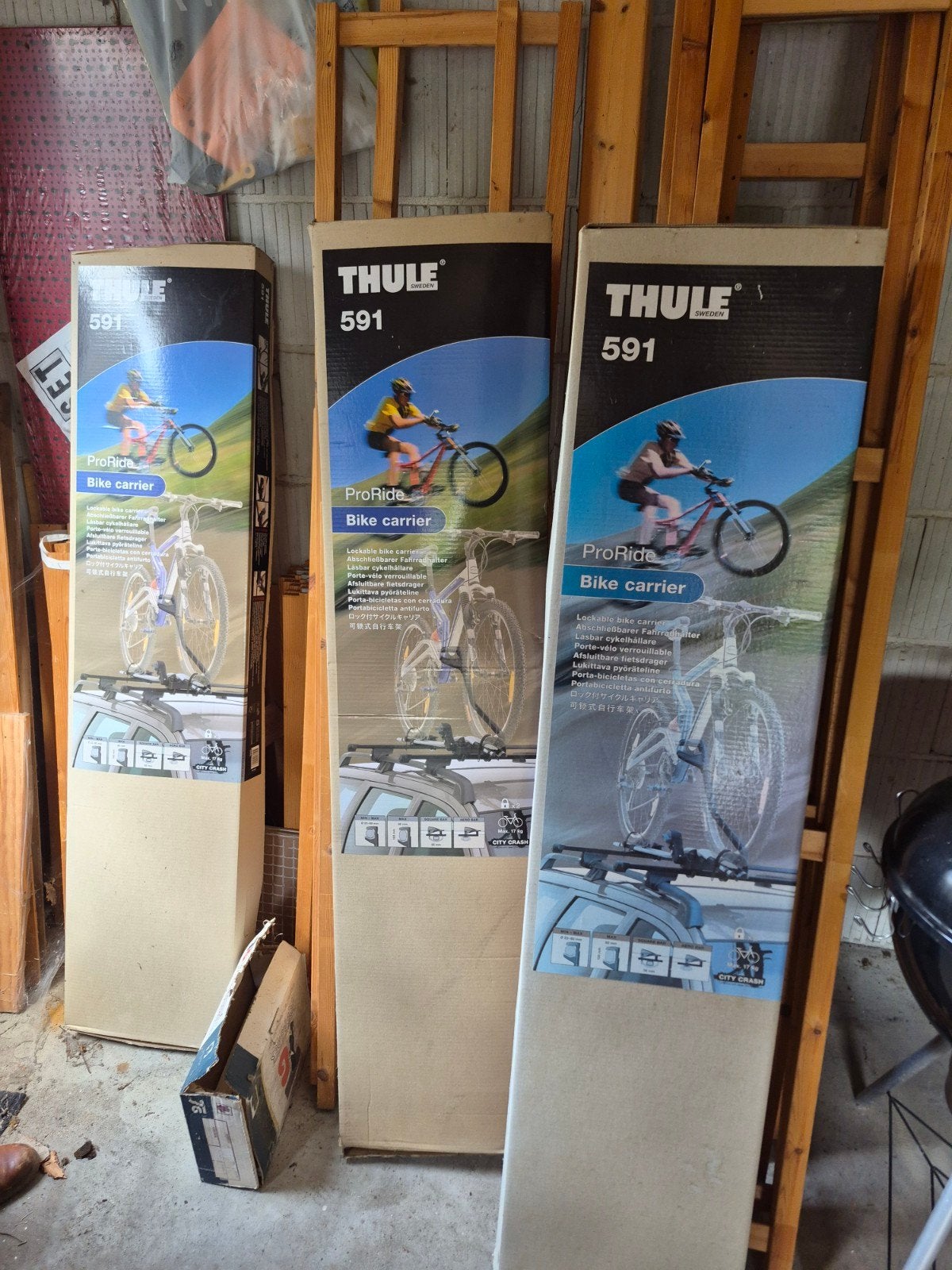 3x Thule 591 bike carrier ongebruikt, Auto diversen, Fietsendragers, Ophalen, Nieuw, Dakdrager