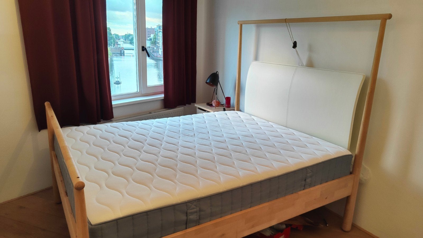 IKEA GJÖRA solid birch bed frame en matras (160x200 cm), Huis en Inrichting, Gebruikt, Overige kleuren, Tweepersoons, 200 cm