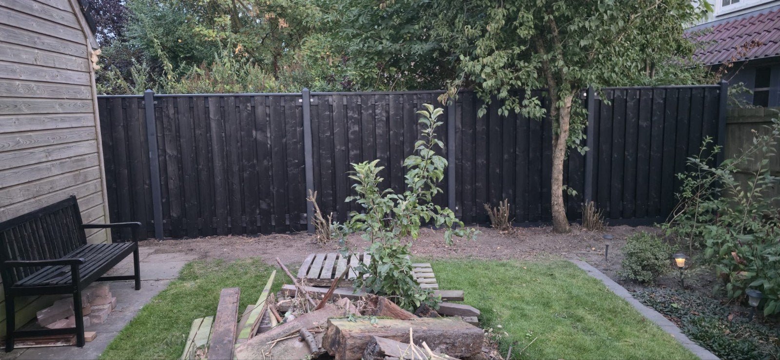 Schutting Hout Betonsysteem. p.m, Tuin en Terras, 1 tot 2 meter, 6 meter of meer, Nieuw, Ophalen of Verzenden