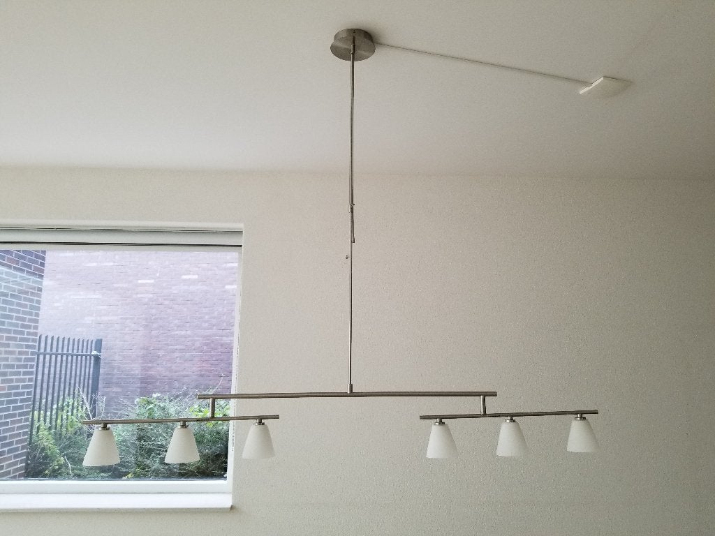 Strakke eettafel hanglamp Philips, Ophalen, Zo goed als nieuw, Glas
